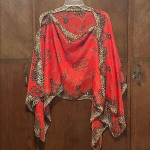 Elegant leopard Patterned sheer crop top wrap one size